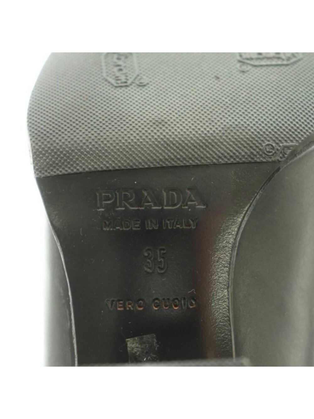 Prada Short Boots Side Gore Chunky Heel 35 Black - Picture 7 of 9